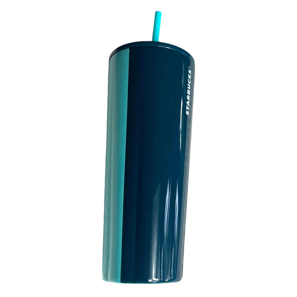 Starbucks 2023 Blue Teal 2 Tone Stainless Steel Cold Cup Venti Tumbler NEW - Picture 3 of 16